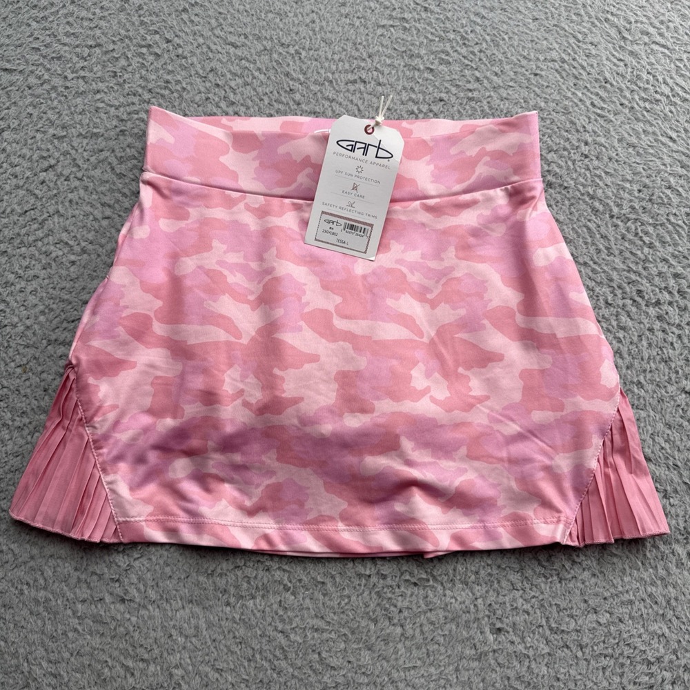 Garb Golf Skort Girls Large Pink New Camo Ruffle UPF 50 Tessa-L